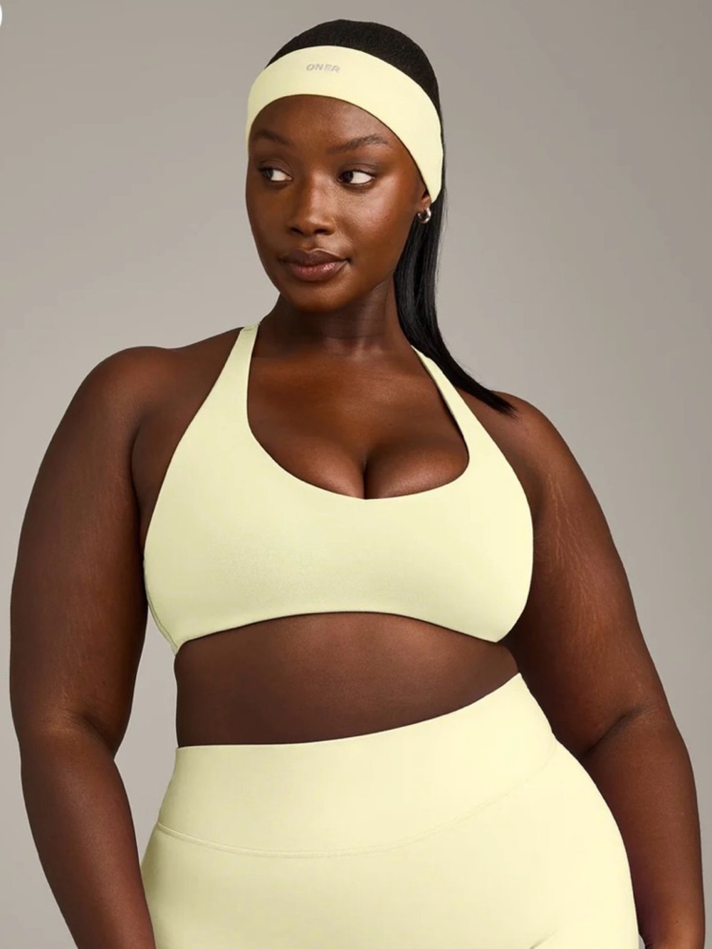 Oner Active SoftMotion Bralette with Gray Logo Pastel Yellow Medium